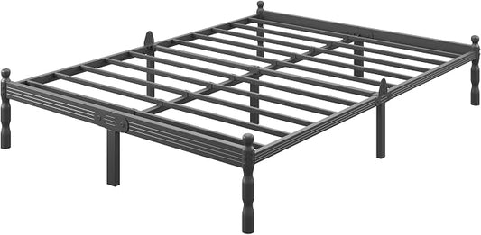 ZIYOO Queen Bed Frame - 12 Inch Heavy Duty Metal Platform, Mattress Stopper & Non-Slip, Easy Assembly, No Box Spring Required with 10" Under Bed Storage