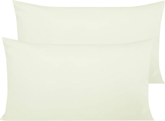 NTBAY Egyptian Cotton King Pillowcases - Set of 2, 500 Thread Count Cotton Pillowcases - Soft and Breathable Envelope Closure Pillow Cases - 20x36 Pillow Covers for Bed, Ivory