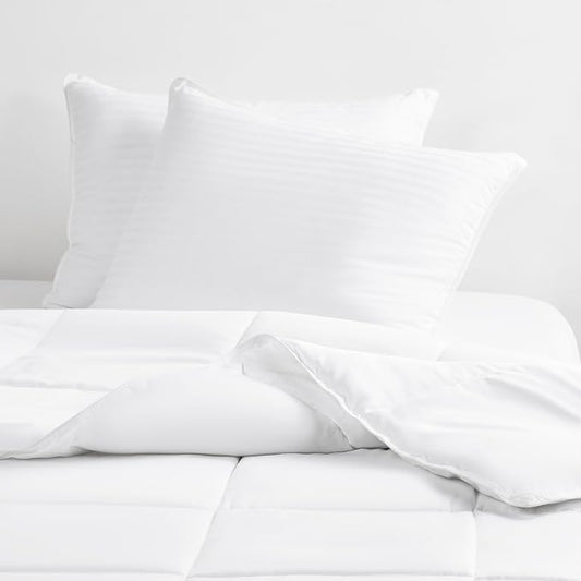 Linen Market Cooling Gel Queen Pillows Set of 2-100% Cotton Cover, Soft Gel-Fiber Filling, Bed Pillows for All Sleepers, Odorless and Non-Toxic, Perfect Firmness for Cool Comfort
