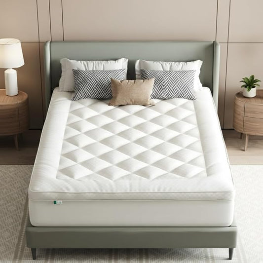 Novilla Twin XL Mattress Topper, Extra Thick Pillow Top Mattress Pad, Down Alternative Fill Breathable Cover, 8-21" Deep Pocket Soft Bed Topper for Back Pain Relief, Oatmeal