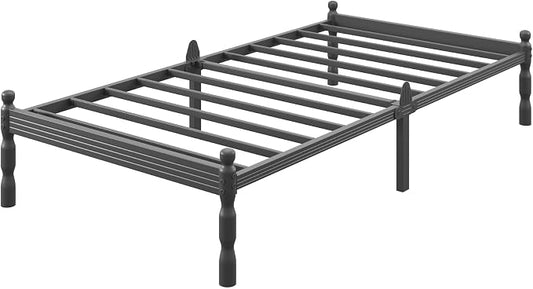 ZIYOO 12 Inch Twin Size Metal Platform Bed Frame - 1000LBS Heavy Duty Anti-Slip, Noise-Free, No Box Spring Needed, 10" Under Bed Storage for Kids/Adults (Vintage Black)