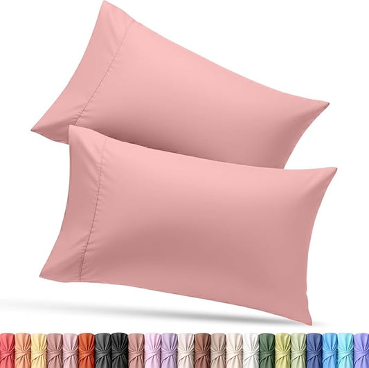 Utopia Bedding Pillow Cases Standard Size 2-Pack – Soft Brushed Microfiber – Envelope Closure – Perfect for Hospitals, Hotels, Guest Rooms – Oeko-TEX Certified, 20x26 Inches (Pink)