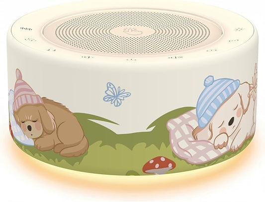 Kipcush White Noise Machine - Soft Non-Glare Nursery Lamp, 30 Soothing Sounds, 8 Color Lights, Max 8-Hour Timer for Baby & Adults (Sleepy Puppy, Standard)