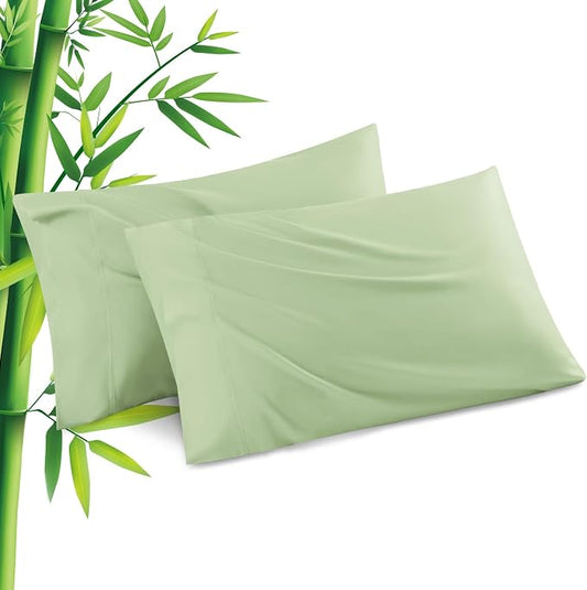 Pillowcases King Size 2 Pack, Cooling Viscose from Bamboo Pillow Cases with Envelope Closure, Cool & Breathable Pillow Cover for Hot Sleepers and Night Sweats, 20" x 40"