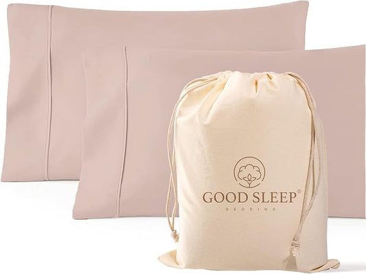 1000 TC Blush King Pillowcases Set of 2 100% Egyptian Cotton Pillow Cases with Long Staple Cotton & Sateen Weave, Silky Soft Hotel - Like Bed Pillow Covers for Comfy Sleeping, Snug Fit