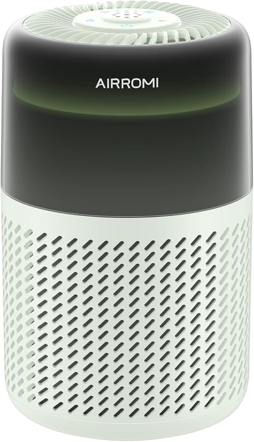 AIRROMI HEPA Air Purifier for Bedroom&Home,Pet Air Purifier for Home Pets,Removes Pet Odor,Cat Litter Smell,Dust,Smoke&Allergies,Quiet Room Air Purifier with Scents,360°Air Cleaner,A2005 Green
