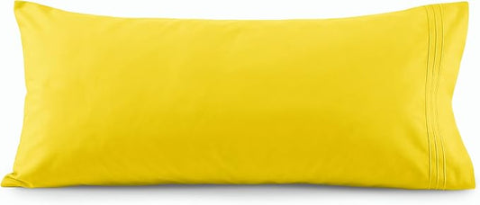 Elegant Comfort Luxury Ultra-Soft 1-Piece Pillowcase Set - 1500 Premium Hotel Quality Microfiber Double Brushed - Wrinkle Resistant, Body Pillowcase Size, Yellow