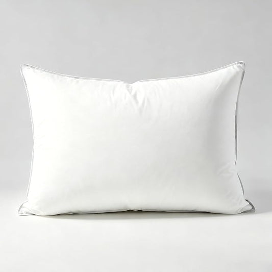 Globon Medium Firm Down Pillow Queen Size, Premium Down and Feather Filled Bed Pillow for Sleeping, 100% Cotton Shell 430 TC 600 Fill Power, Hotel Collection Down Feather Pillow 20" x 30" 1 Pack