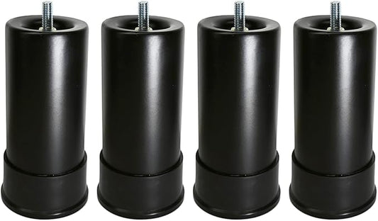 Benbuoo 5.5 Inch Metal Adjustable Bed Base Frame Leg Replacement Heavy Duty Extra Height Leg Compatible with 93% of Frameworks Such as M8 M10 M12 Thread (Set of 4), Black, 5.5in