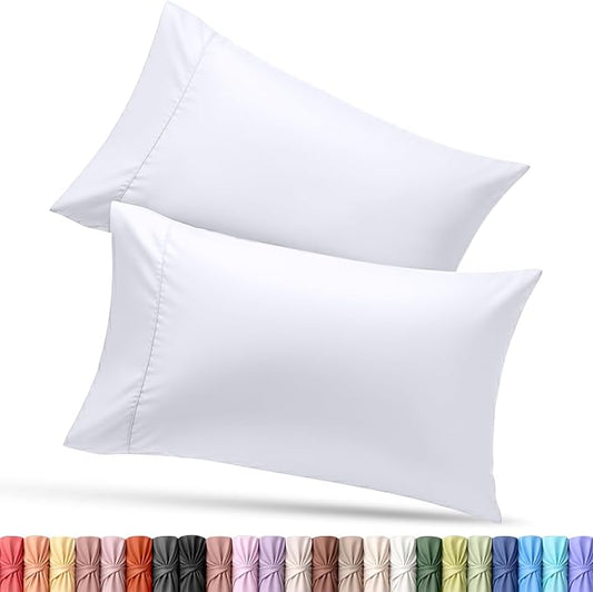 Utopia Bedding Standard Pillow Cases - 2 Pack - Envelope Closure - Soft Brushed Microfiber Fabric - Shrinkage and Fade Resistant Pillow Covers Standard Size 20 X 26 Inches (Standard, White)