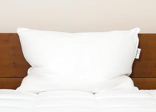 White Duck Down & Feather Pillow -2 Pack Pillows with Soft-Medium Support for Side & Back Sleepers Standard Size