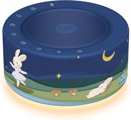 Kipcush White Noise Machine - Soft Non-Glare Nursery Lamp, 30 Soothing Sounds, 8 Color Lights, Max 8-Hour Timer for Baby & Adults