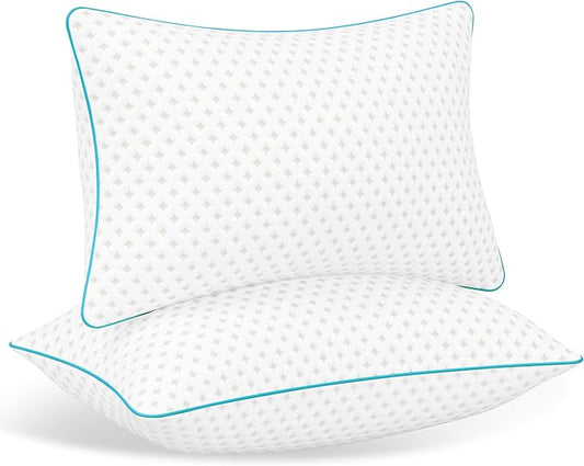 Pillows Queen Size Set of 2 – Queen Bed Pillows for Sleeping, Down Alternative Pillows, Supportive Comfort, Hotel Style, Machine Washable, for Side Back Stomach Sleepers