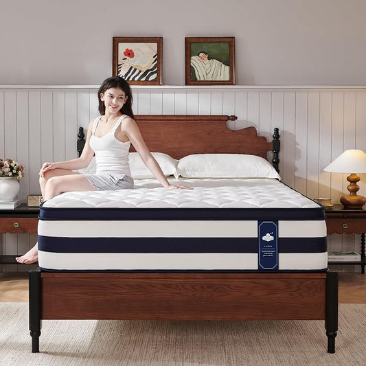 Twin Size Mattress, 12 Inch Gel Memory Foam Sprung Hybrid Mattress, Cooling and Pressure Relief for Breathable Sleep, Certipur-Us Certified, 120-Night Home Trial, Aura Collection