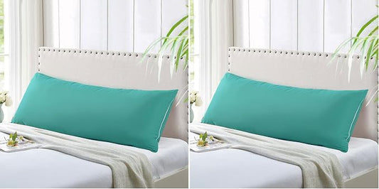 Evolive Ultra Soft Microfiber Body Pillow Cover/Pillowcases 21"x54" with Hidden Zipper Closure (21"x54" Body Pillow Cover, Peacock Blue) (Pack of 2)