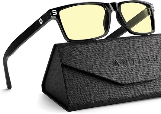 ANYLUV Blue Light Glasses Men Woman, Blue Light Blocking Glasses for Computer Gaming, Eye Strain Relief Eye Protection