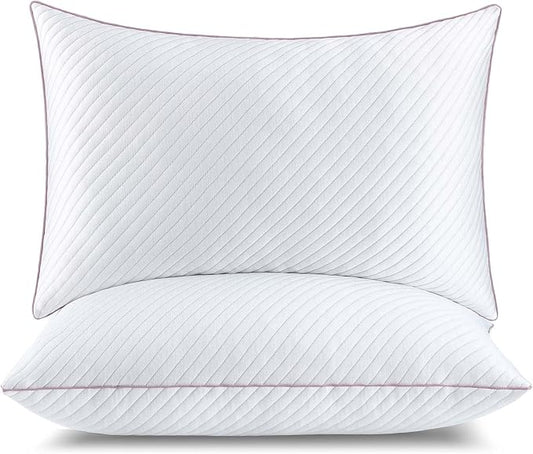 Shredded Memory Foam Cooling Pillows 2 Pack,King Size Bed Pillows for Side,Back & Stomach Sleepers