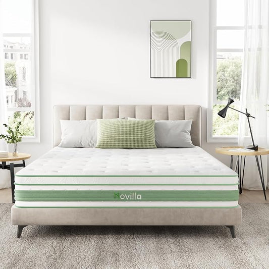 Novilla Twin Mattress 12 Inch, Hybrid Twin Size Mattress in a Box, Gel Memory Foam & Individual Pocket Springs, Medium Firm, Motion Isolation, Cool Sleep & Pressure Relief, CertiPUR-US