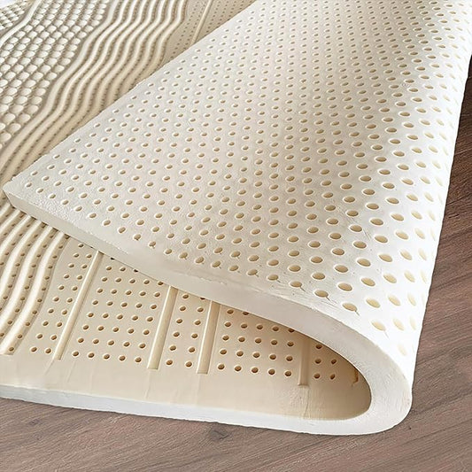 4'' Natural Latex Mattress Topper, Organic Cotton Cover No Memory Foam Chemicals, Help Relief Shoulder & Back Pain,Queen,60x80x4in