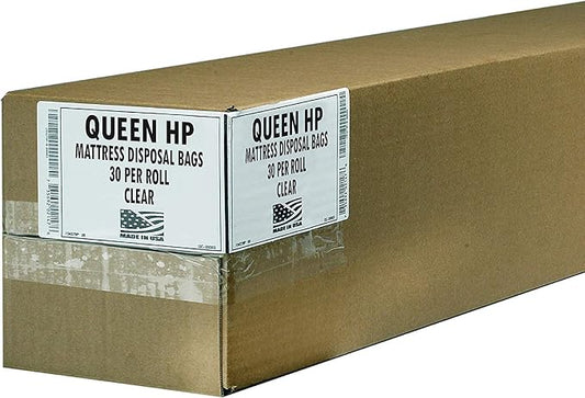 Aluf Plastics High Performance Queen Size Mattress 2.5 MIL (eq) Clear Waterproof Cover Bags - 72" x 94" - Pack of 30 - for Moving, Storage, & Commercial