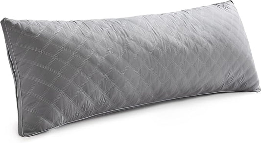 Leeden Body Pillow Insert - Full Body Pillow for Adults - Large Long Bed Pillow for Side Sleeper - Firm Breathable Support - 20 x 54 Inch - Grey