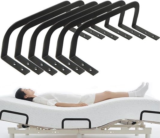 Mattress Retainer Bar Bracket Holder 6Pcs Keeping Mattress from Sliding for Foot of Platform Beds,Adjustable Beds,Rv Mattress,Mattress Slide Stopper Mattress Gripper