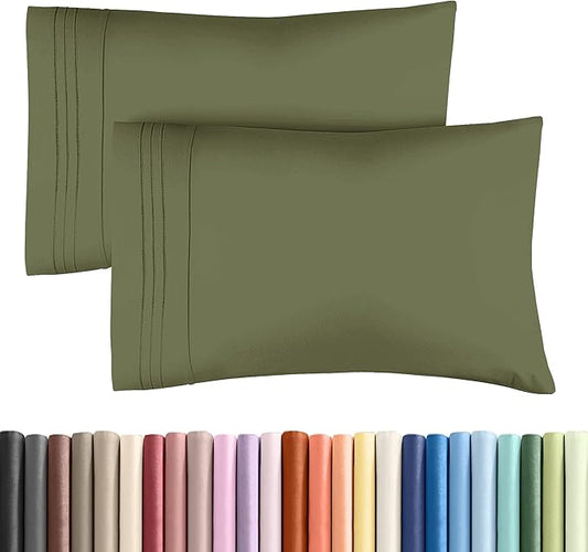 King Standard Pillow Cases Set of 2 - Soft Hotel Quality Pillowcase Covers - Comfy, Cozy & Fade Free - Wrinkle Resistant - Machine Washable Pillow Protectors - 2 Piece Set - King Standard Sage Green
