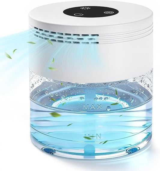 Water Based Air Purifier, Air Purifier with Water for Home Fits Essential Oil Aroma Diffuser for Bedroom,Living Room, Air Washer with 3-Speed Modes,24H Auto Shut-off,Touchscreen for Pets Dust,White