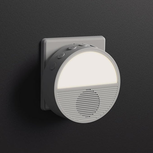 Wall Plug in White Noise Sound Machine for Office Privacy, Sunset Inspiration Baby Sound Machine for Night Feeding, Sleep Machine with Light and 28 Non-Looping Sounds