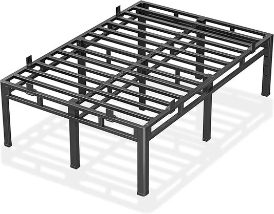 ROIL 24 Inch Full Size Bed Frame, Metal Bed Frame & Box Spring 2 in 1 Platform with Round Corner Legs, 4000LBS Double Layer Bed Frame with Headboard Holes Mattress Baffles, Noise-Free Easy Assembly