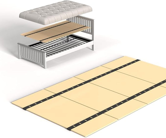 Heavy Duty Thick Folding Box Spring, Mattress Supporting Wood Floor, Foldable Box Spring, Bed Support Slats,53"x74"