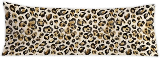 Black and Gold Leopard Print 20x54 Body Pillow Cover, Cheetah Print Room Decor, Funky Y2k Cheetah Print Decorative Long Body Pillow Cases for Girls Bedroom Dorm Apartment Bed Couch