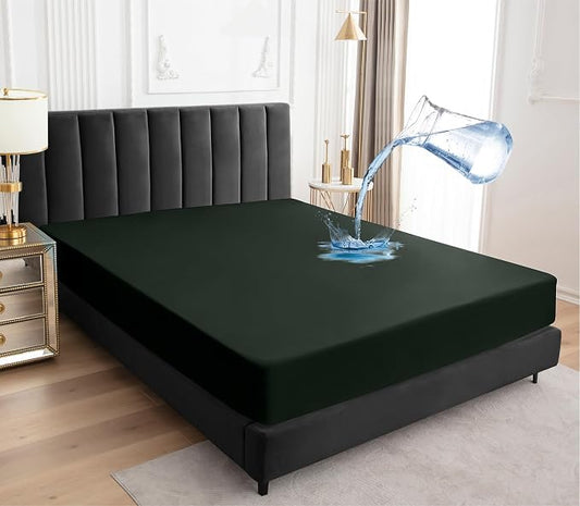 Sufdari Twin XL Mattress Protector,Waterproof Mattress Protector,Fitted Sheet Style Mattress Cover with 18" Deep Pocket,Washable and Comfortable-Green,Twin XL