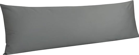 NTBAY Egyptian Cotton Body Pillowcase - 500 Thread Count Cotton Body Pillow Cover - Soft and Breathable Envelope Closure Body Pillowcase for Adults, 20x54 Inches, Dark Grey