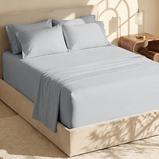 Hearth & Harbor Extra Deep Pocket Sheets - Fits Mattress 18-24 Inches Deep - Extra Deep Pocket Full Size Sets - 6 Piece Full Size - Full - Silver
