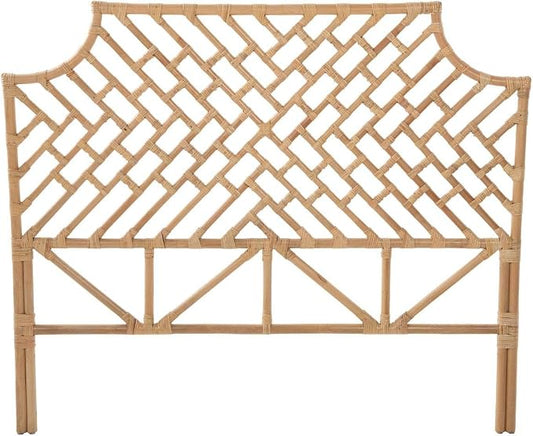 Rattan Chippendale Headboard, Full Size, Natural
