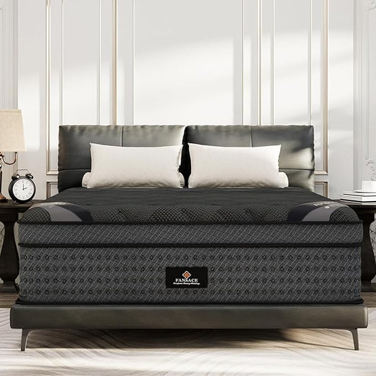 King Size Mattress (High-End Upgraded) Hotel-Level Luxury 18 Inch Hybrid King Mattress In A Box, Cooling-Gel Memory Foam & Pocket Springs, Back Pain, Extra Edge Support, 365-Night Trial, Medium Firm