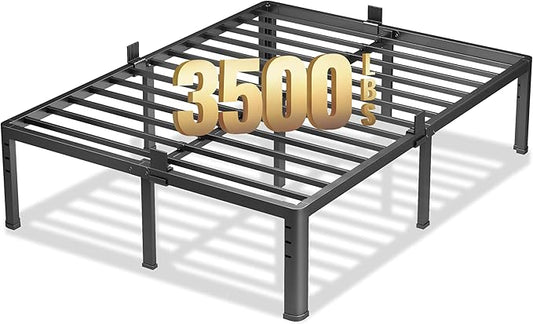NKZ 20 Inch Metal Platform Bed Frame, King Size Bed Frame with Round Corner Legs, 3,500 lbs Heavy Duty Steel Slats Support, No Box Spring Needed, Easy Assembly, Noise Free