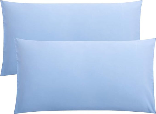 FLXXIE King Pillow Cases Set of 2, Soft Microfiber Pillow Covers with Envelope Closure, Wrinkle, Fade and Stain Resistant Pillowcases, 20x36, Sky Blue