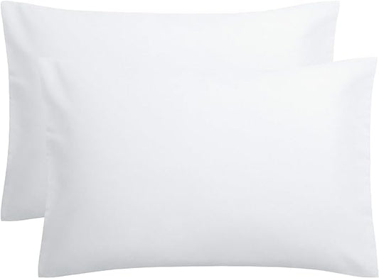 FLXXIE Pillow Cases Queen, Soft Microfiber Pillow Covers with Envelope Closure, Wrinkle Resistant Pillowcases, 2 Piece Set, 20x30, White