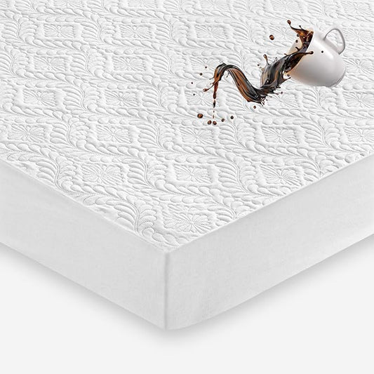 Sufdari Queen Waterproof Mattress Protector, Waterproof Mattress Cover,Breathable & Noiseless Mattress Pad, Waterproof Quilted Fitted Sheet Fits Up to 8-18" Deep Pocket