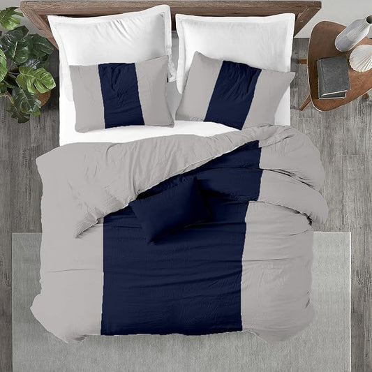 Kotton Culture 120"x120" 1 Pc Super King Plus/Super Oversize King Duvet Cover Only 100% Egyptian Cotton -600 TC Comforter Cover Zipper Closure & Corner Ties Fits Only Extra Large Inserts -Dashing Blue