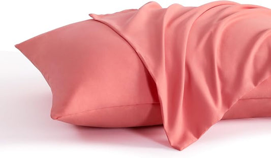 NTBAY Toddler Pillow Cases Set of 2, 2 Pack Brushed Microfiber 14x20 Pillow Cases, Soft, Wrinkle, Fade, Stain Resistant Coral Pink Pillow Cases with Envelope Closure, 14x20 Inches, Coral Pink