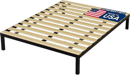 1-Inch Extra Heavy Duty Horizontal Wooden Bunkie Board/Bed Slats, Full, Beige