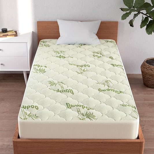 Twin XL Mattress Pad, Quilted Thick Viscose XL Mattress Topper, Noiseless Plush Pillow Top Mattress Pad Twin XL Fits 15-23 Inches Extra Deep Mattresses
