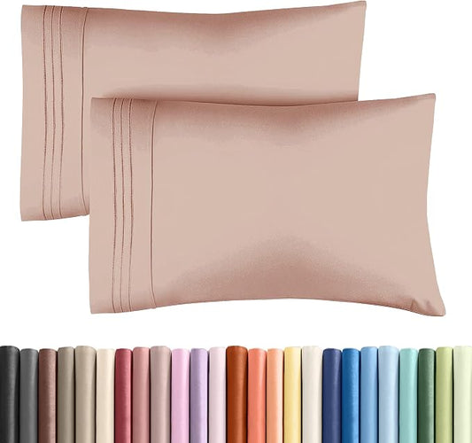 King Pillow Cases Set of 2 - Ultra Soft Hotel Quality Pillowcase Covers - Comfy, Cozy & Wrinkle Free - Shrinkage, Stain and Fade Resistant - Machine Washable Pillow Protectors - 2 Piece Set - Mauve