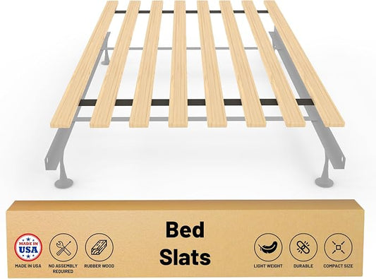 Greaton, 0.68-Inch Heavy Duty Vertical Wooden Bunkie Board/Bed Slats, Queen, Beige