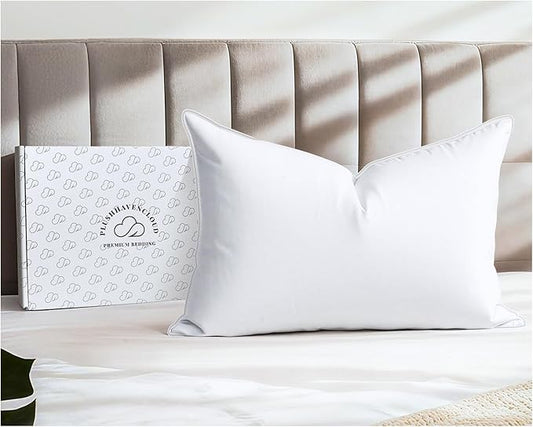 White Goose Down Pillow - Luxury Hotel Bed Pillow with 100% Natural 1000+ Fill Power Goose Feather Down Pillow for Sleeping, 700TC Cotton Shell, Standard Size- Medium, 1 Pack