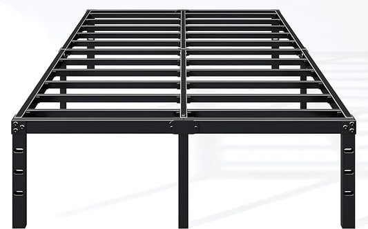 Hafenpo 14 Inch Full Bed Frame - Sturdy Metal Platform Full Size, No Box Spring Needed, Heavy Duty, Easy Assembly, Strong Bearing Capacity, Under Bed Storage, Black