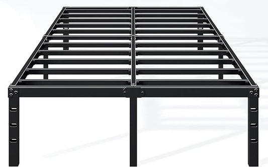 Hafenpo 12 Inch Queen Bed Frame - Sturdy Metal Platform Queen Size, No Box Spring Needed, Heavy Duty, Easy Assembly, Strong Bearing Capacity, Under Bed Storage, Black